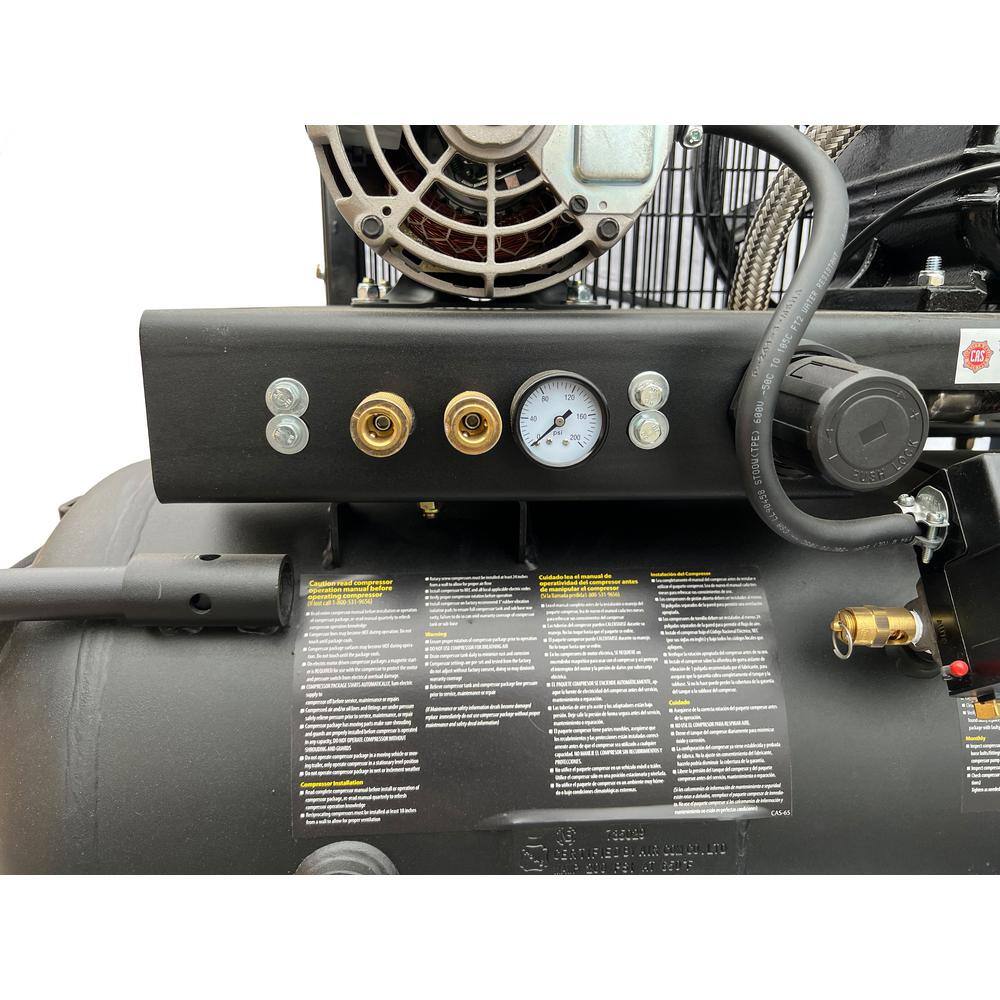 Industrial Gold 20 Gal. 2 HP Portable 1-Phase Low RPM 125 PSI Electric Air Compressor with Quiet Operation P21H20