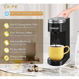 Edendirect Rebin One Cup Matte Black Single Serce Coffee Maker for Capsule with Automatic Shut-Off 12 OZ Water Reservoir HJRY23040401