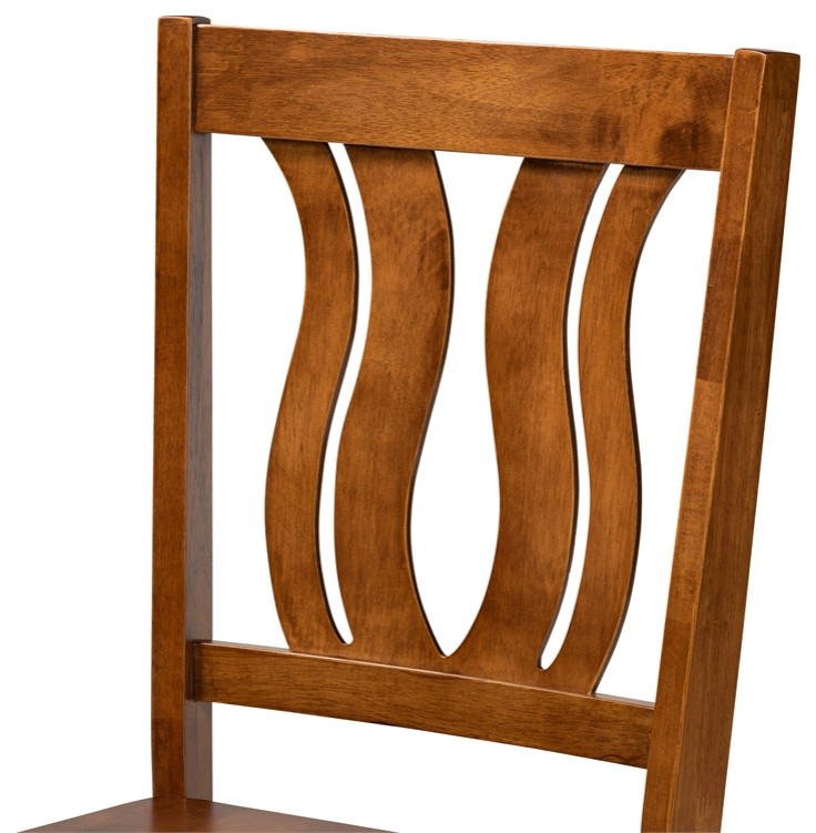 Baxton Studio Fenton Walnut Brown Finished Wood 2 Piece Dining Chair Set   Transitional   Dining Chairs   by GwG Outlet  Houzz