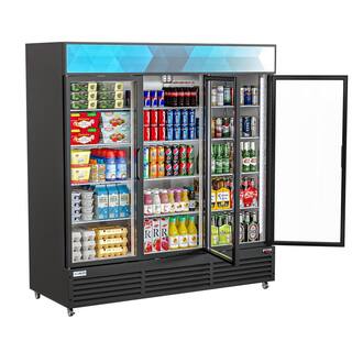 Koolmore 3 Glass Commercial Display Refrigerator Upright Beverage Cooler Merchandiser-5656 Cu. Ft. Swing Door Black CF-56-B