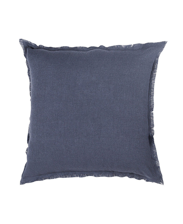 Anaya Home Navy Blue Linen Down Euro Pillow