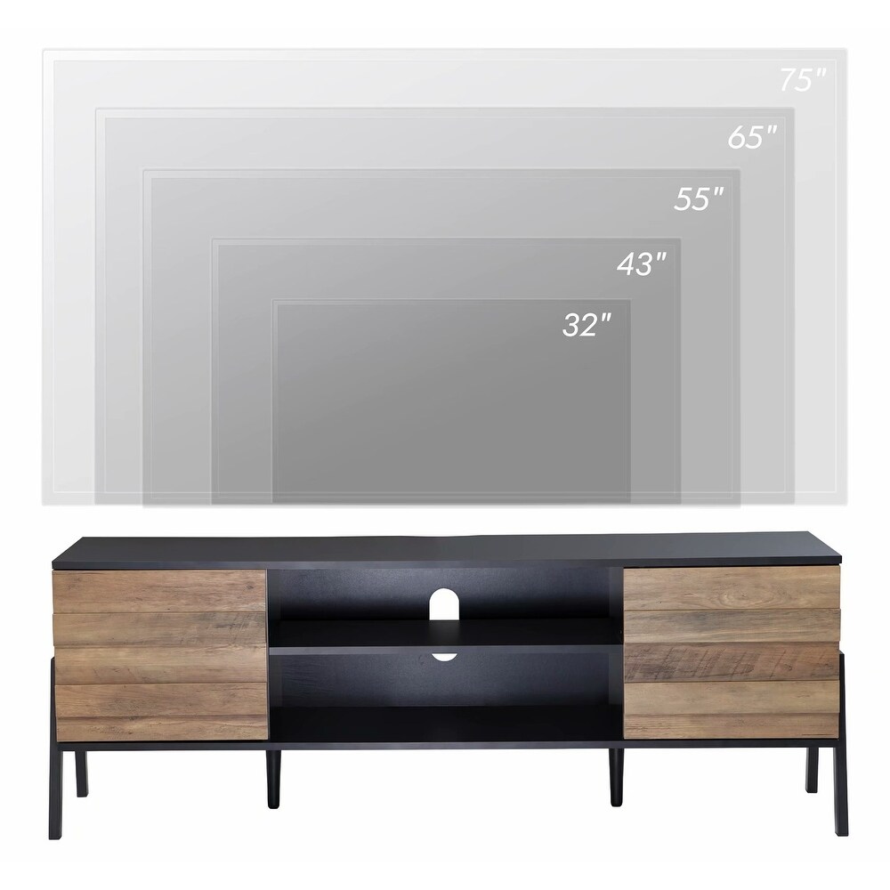 Mid Century Modern TV Stand for up to 65'' Flat Screen  Wood  59\