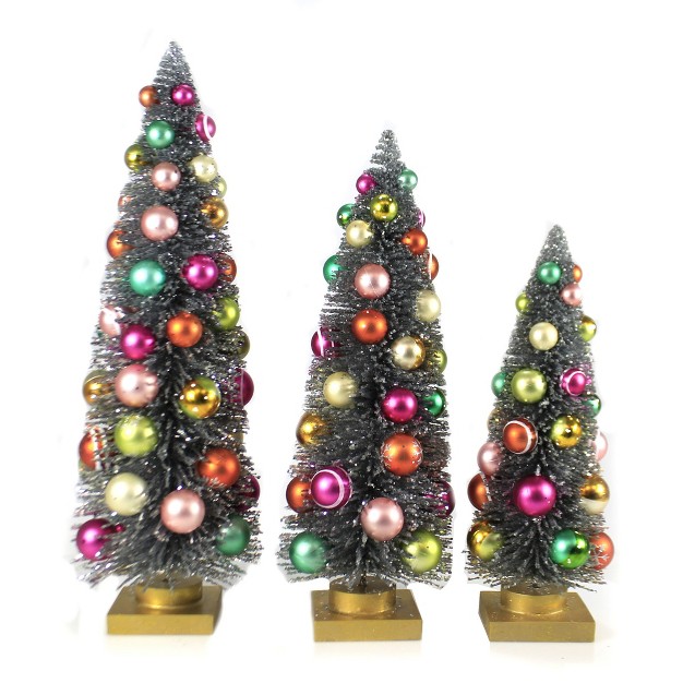 Silver Rainbow Trees Putz Village Retro Cody Foster Decorative Figurines