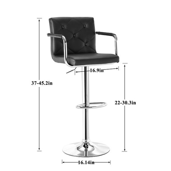 VECELO， Adjustable Swivel Modern Bar Stools (Set of 2/Set of 4) - Black， White