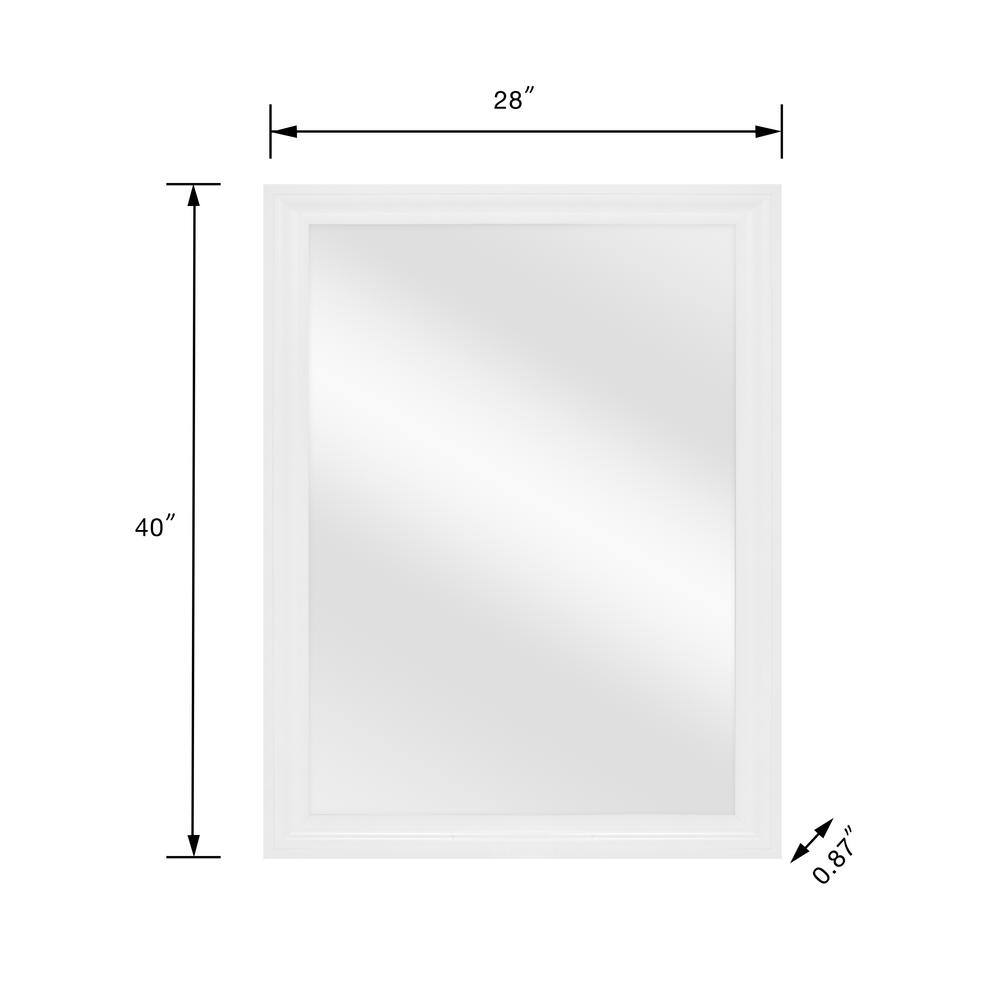 Glacier Bay 29 in. W x 41 in. H Rectangular PS Framed Wall Bathroom Vanity Mirror in White 4398WK-WT