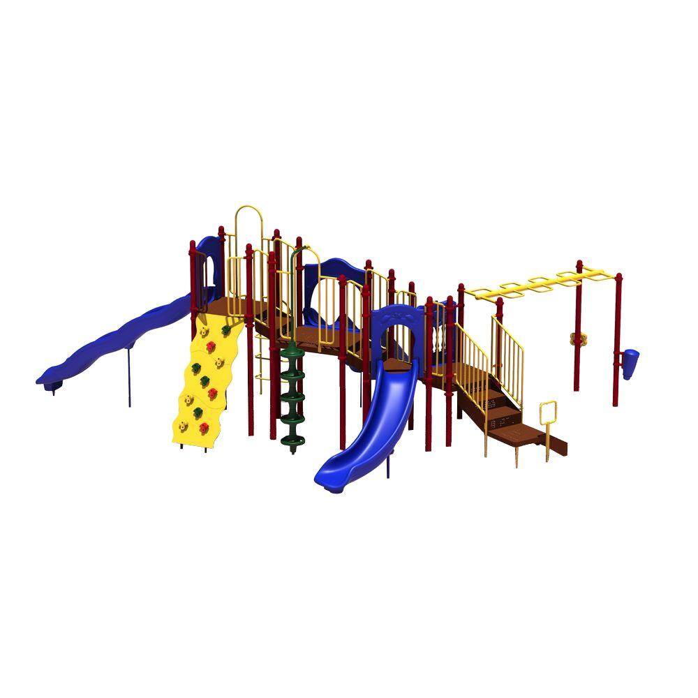 Ultra Play UPlay Today Slide Mountain (Playful) Commercial Playset with Ground Spike UPLAY-015-P