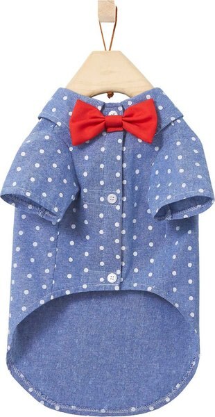 Frisco Polka Dot Chambray Dog and Cat Button Up Shirt