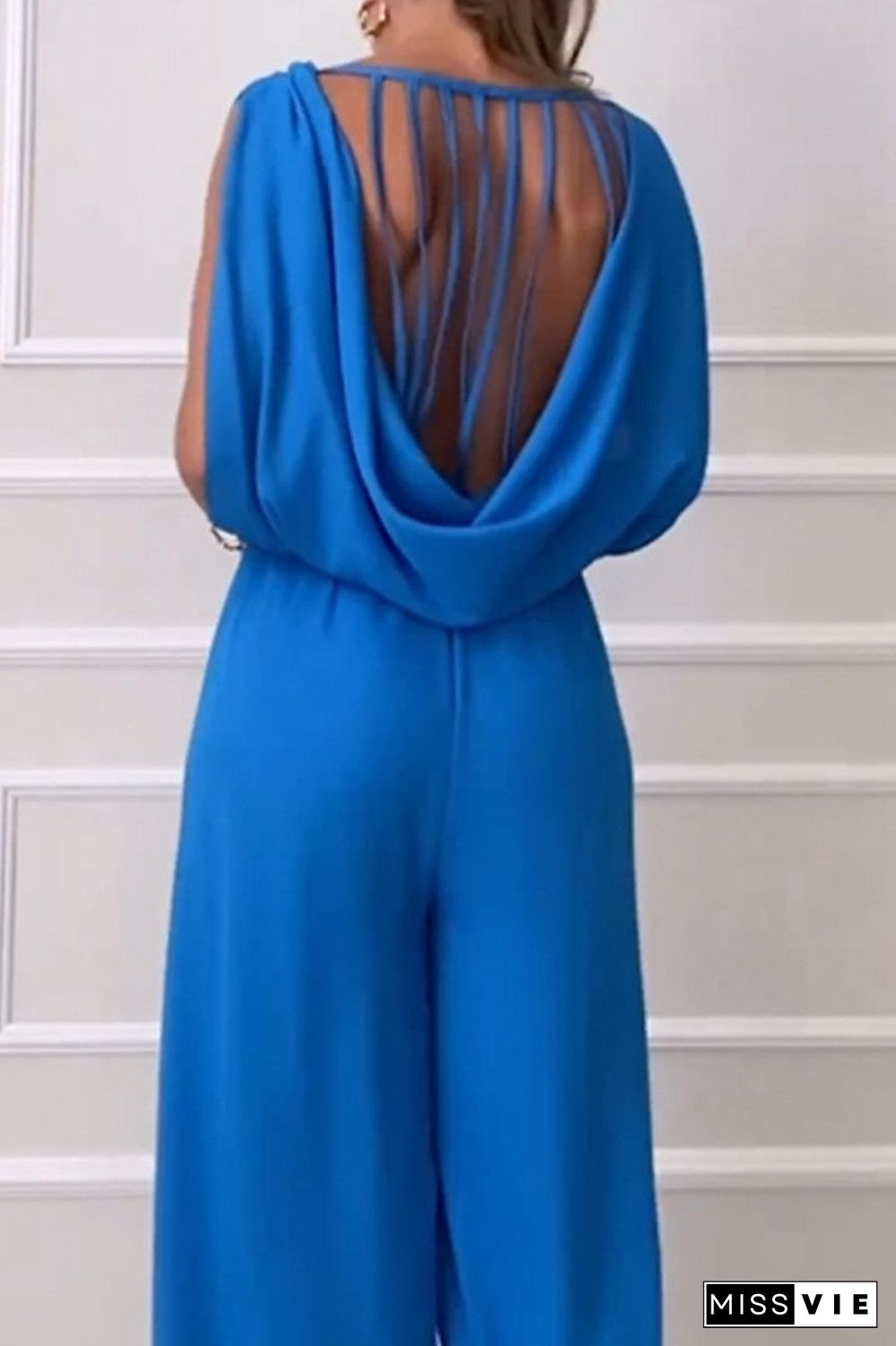 Casual Solid Backless O Neck Regular Jumpsuits(3 Colors)