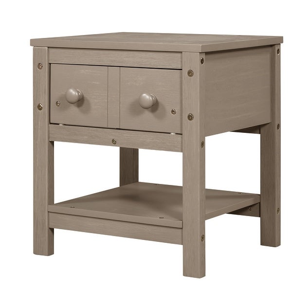 Set of 2， Wood Nightstand with Storage Drawer and Bottom Open Shelf - - 37927150