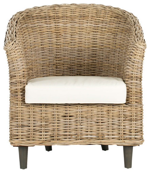 Naomi Rattan Barrel Chair  Natural Unfinished/Whitewash   Tropical   Armchairs And Accent Chairs   by Rustic Home Furniture Deco  Houzz