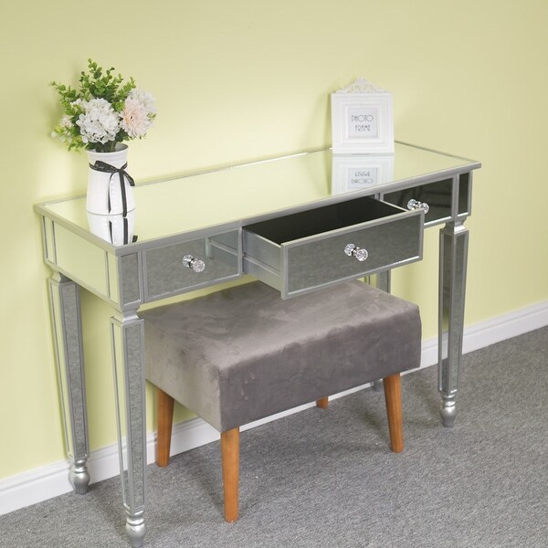 3 Drawers Mirror Table Dressing Table Console Table，Foyer Sofa Table Narrow for Entryway， Living Room， Hallway - 41.73