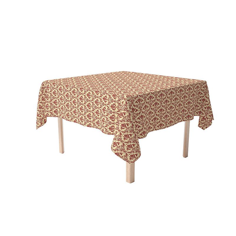 Square Tablecloth， 100% Cotton， 52x52， Floral 159