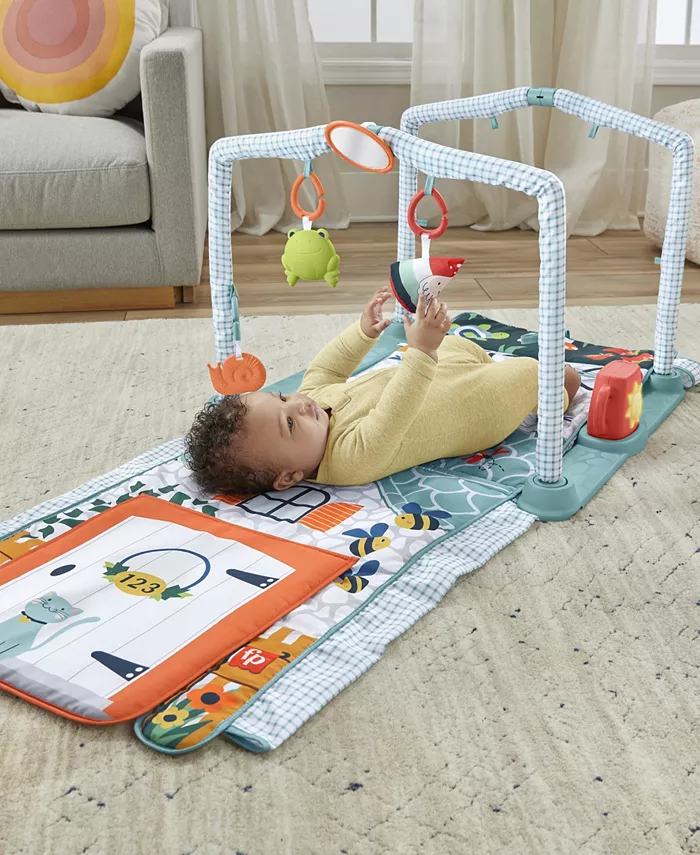 Fisher Price 3-in-1 Baby Gym with Tummy Time Playmat  Tunnel and Toys  Crawl Play Activity Gym