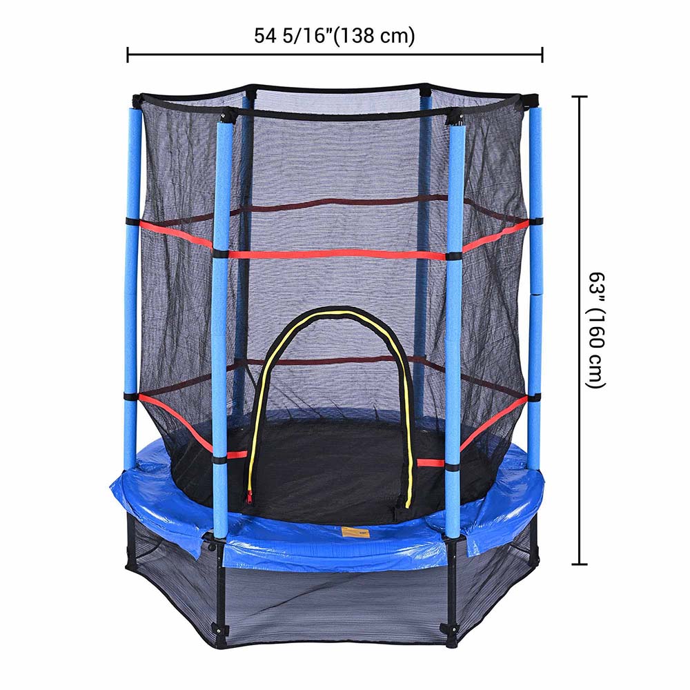 Yescom 4.5 ft Mini Trampoline with Net & Pad Indoor Kids Exercise