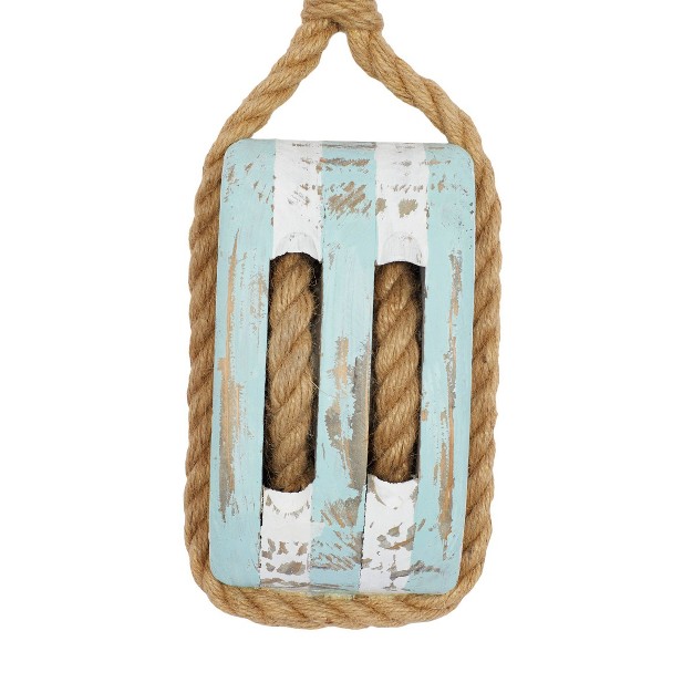 Wood Sail Boat Pulley Wall Decor Blue Olivia amp May