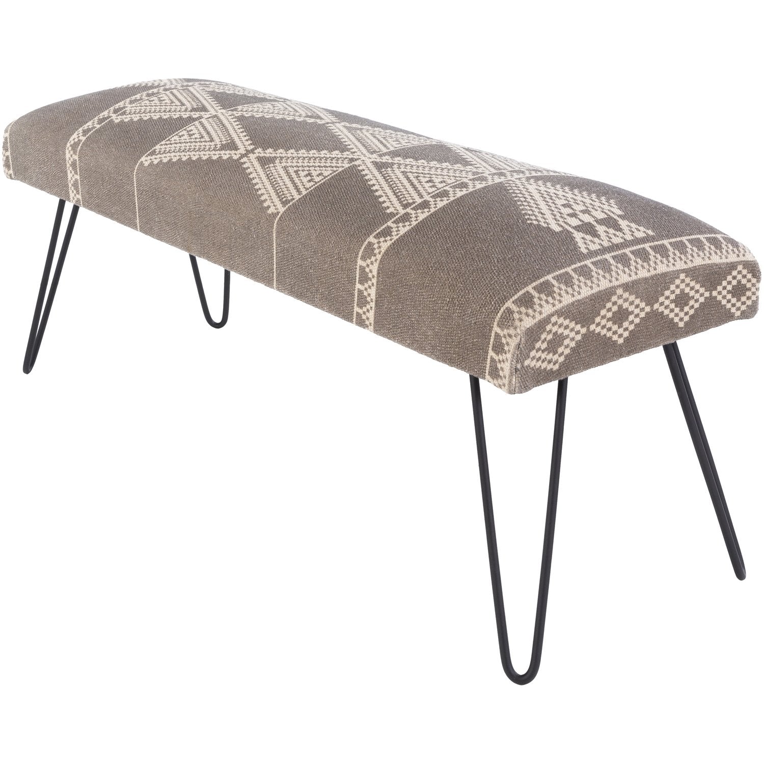 Asmara Upholstered Bench Medium Gray, N/A, Beige