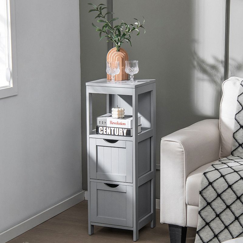 Wooden Bathroom Floor Cabinet with Removable Drawers