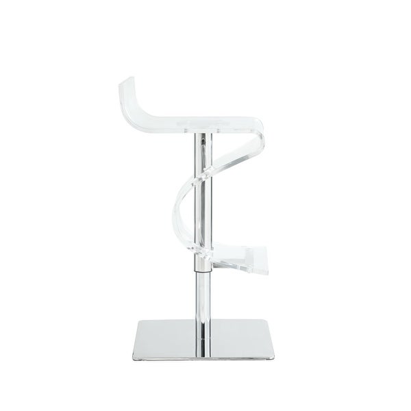 Somette Contemporary Pneumatic-Adjustable Stool with Acrylic Seat