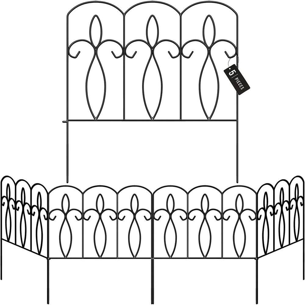 Sorbus 24.25 in. L x 1 in. W x 32.35 in. H Decorative Iron Garden Fence (5-Pack) GRDN-FNC5