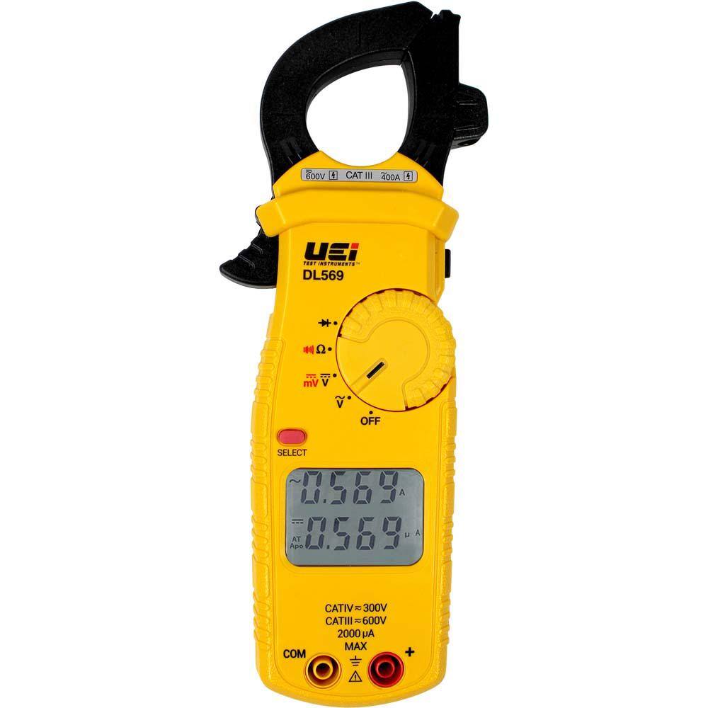 UEi Test Instruments 400 Amp Dual Display Clamp Meter with Test Lead Storage DL569