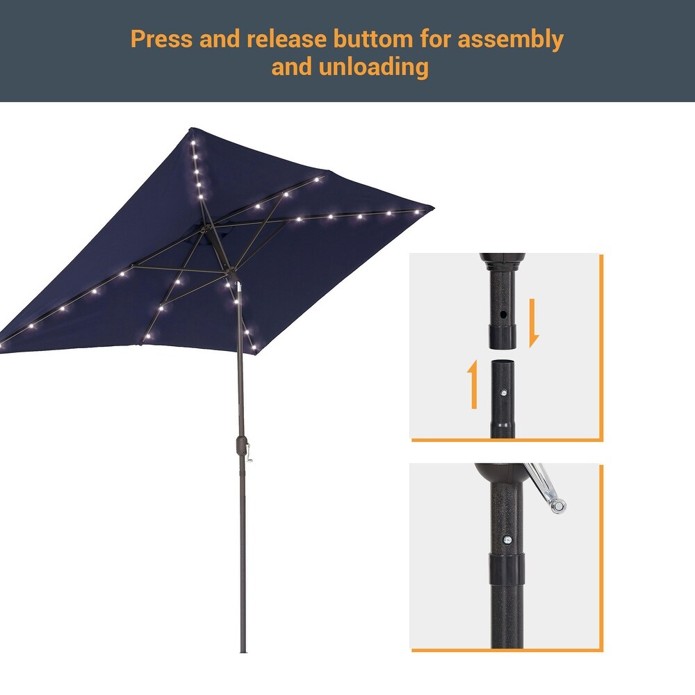 BONOSUKI Outdoor 10 x 6.5ft LED Umbrella Patio Market Table Umbrella