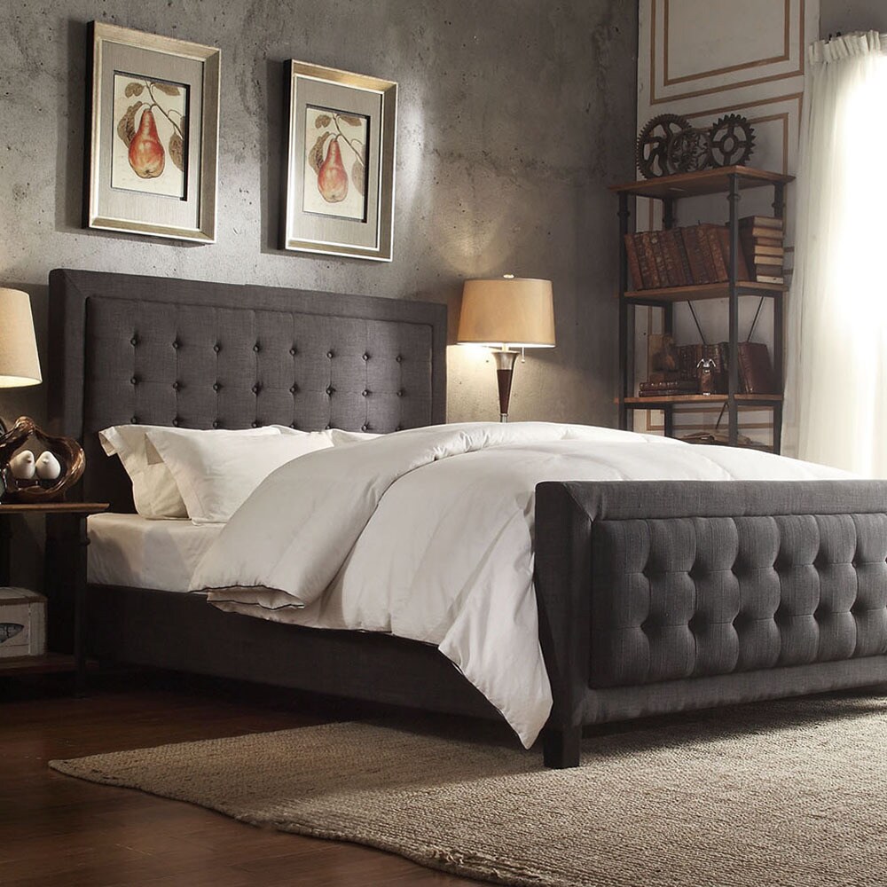 Bellevista Square Button tufted Upholstered Bed by iNSPIRE Q Bold