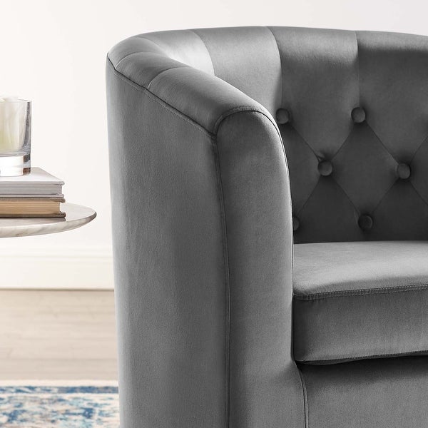 Prospect Tufted Performance Velvet Swivel Armchair