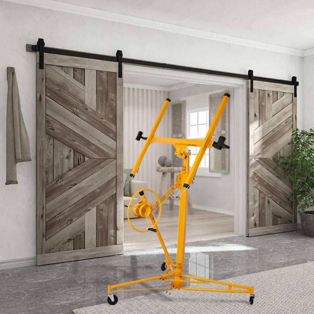 Amucolo 11 ft. Yellow Drywall Lift Panel Lift Drywall Panel Hoist Jack Lifter GH-CYW4-7283