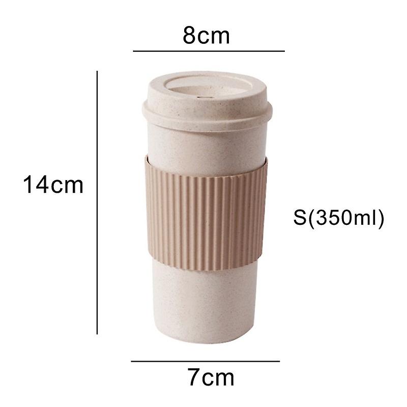 Wheat Fiber Straw Coffee Mug Water Cup Double-wall Insulation Eco-friendly Coffee Cup Travel Leakproof Gift Mugs Starbucks Cup