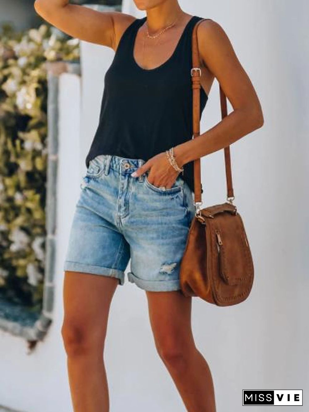 Casual Straight Denim Shorts