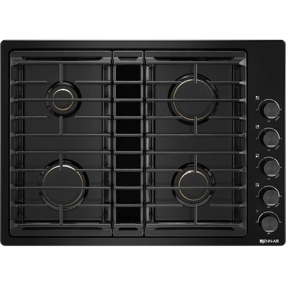 JennAir 30-inch Built-In Gas Cooktop with Downdraft Ventilation System JGD3430GB