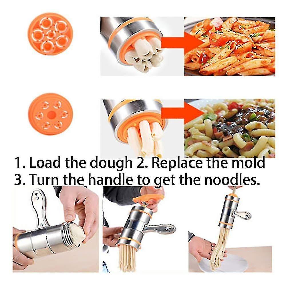 Stainless Steel Household Manual Pasta Machine Italy Noodles Press Machine Pasta Maker With 7pcs Noo