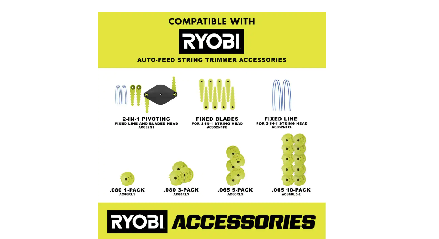 RYOBI P2035 ONE+ 18V Cordless Battery String Trimmer/Edger and Jet Fan Blower Combo Kit with 4.0 Ah Battery and Charger