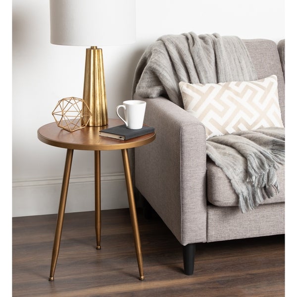 Kate and Laurel Clegg Brown Wood/Metal Side Table - 18x18x22.5