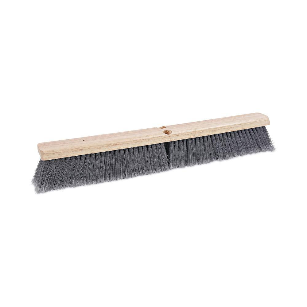 Boardwalk 24 in. Gray Flagged Polypropylene Push Floor Brush Head BWK20424