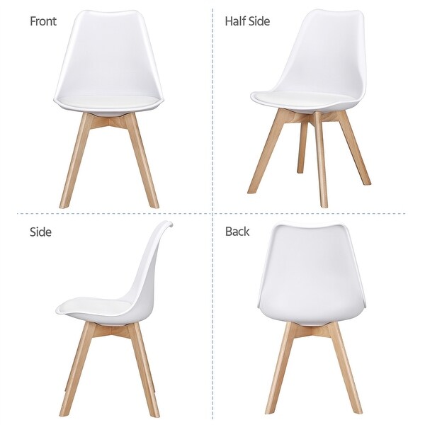 Yaheetech Set of 4 Dining Chairs with Modern Soft Padded