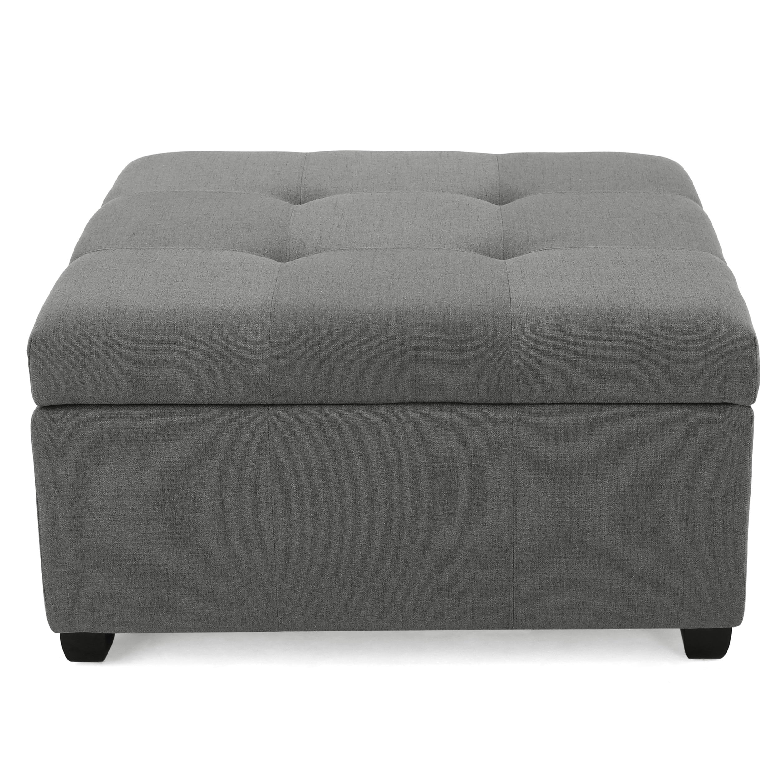 Carlyle Square Tufted Fabric Storage Ottoman Coffee Table