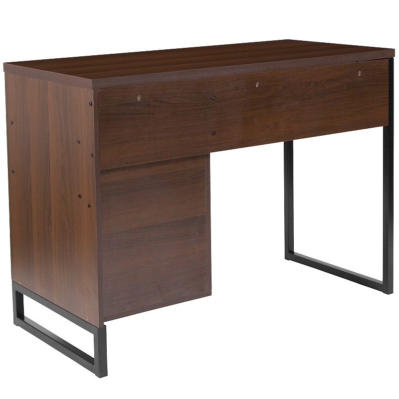 Flash Furniture Northbrook Rustic Coffee Wood Grain Finish Computer Desk