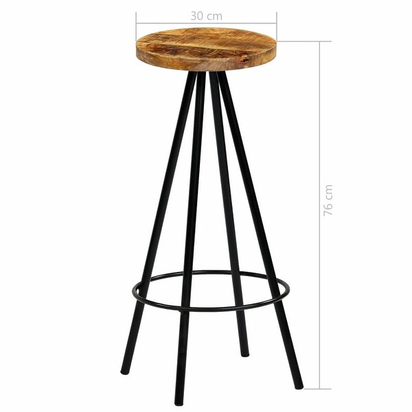 vidaXL Bar Stools 2 pcs Solid Mango Wood - 11.8