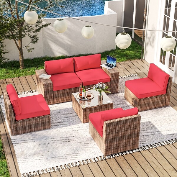 6Piece Wicker Sectional Sofa Set