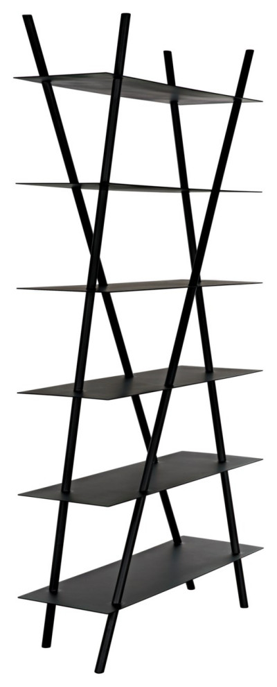 NOIR Furniture Siddhartha Bookcase  Black Metal GBCS241MTB   Industrial   Bookcases   by GwG Outlet  Houzz