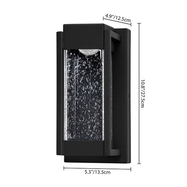 Outdoor Integrated LED Rectangular Wall Sconce w/ Seeded Glass - 5.31