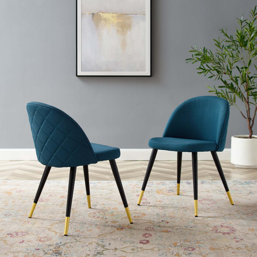 Cordial Upholstered Fabric Dining Chairs Set of 2   Midcentury   Dining Chairs   by Modway  Houzz