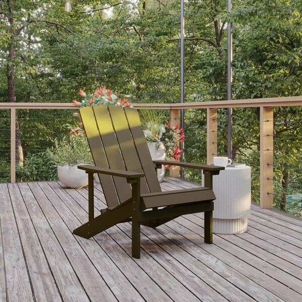 Allweather Poly Resin Wood Outdoor Adirondack Chair (Set of 4)