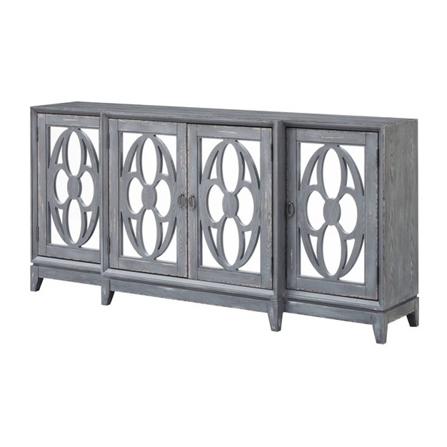 Hank 4 Door Storage Credenza sideboard Dark Weathered Gray Treasure Trove