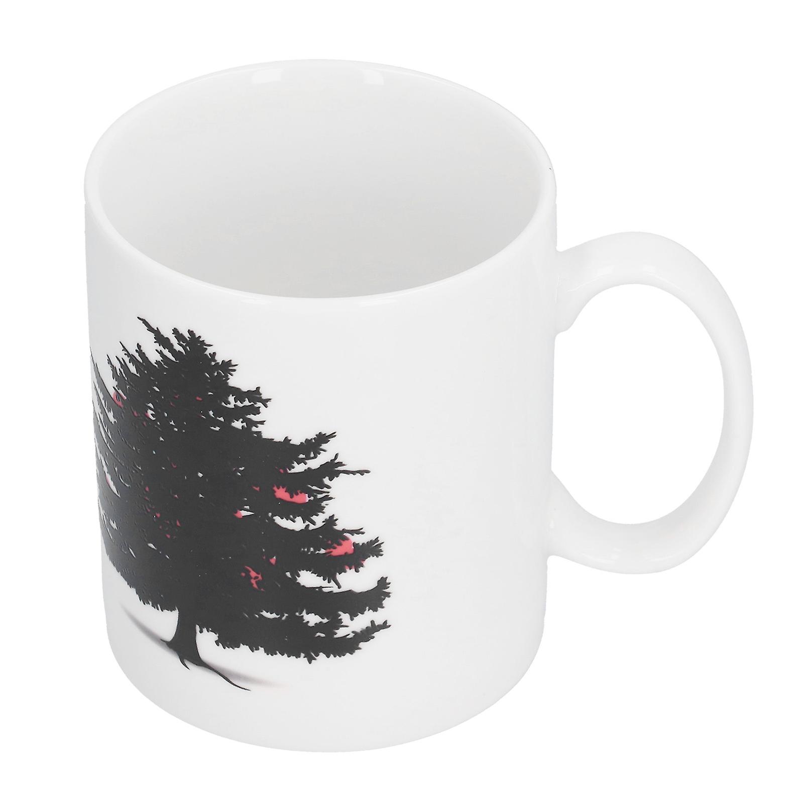 Christmas Trees Pattern Color Changing Mug Heat Induction Cup Ceramic Mug For Home Office