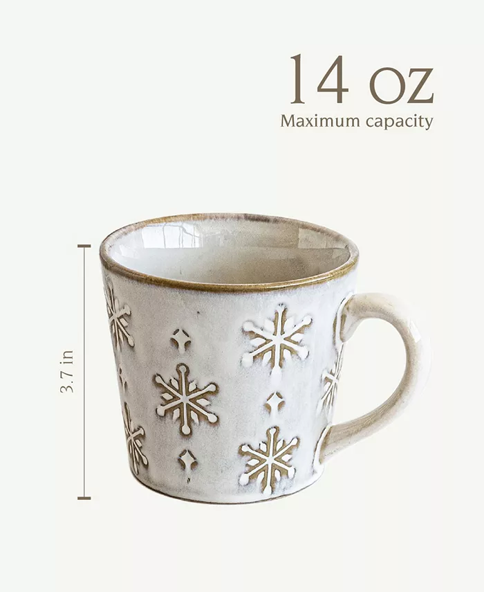 Over and Back Snowflake Mugs Set of 4