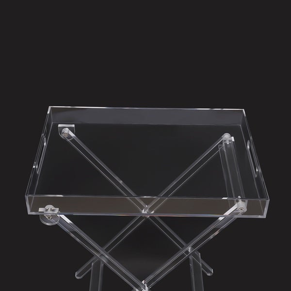 Clear Acrylic Folding Tray Table Side End Coffee Table