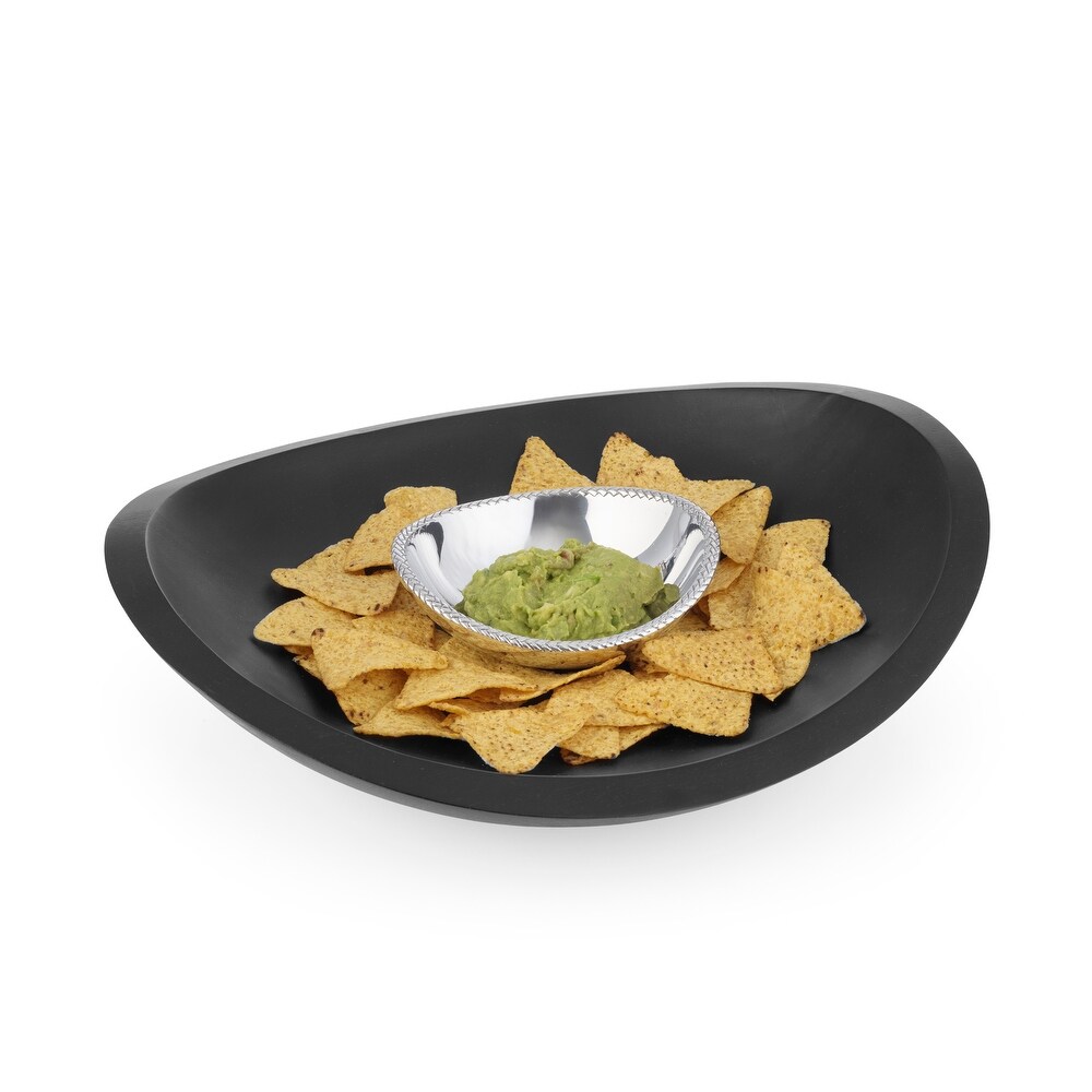 Nambe Braid Chip and Dip Bowl   14.5\