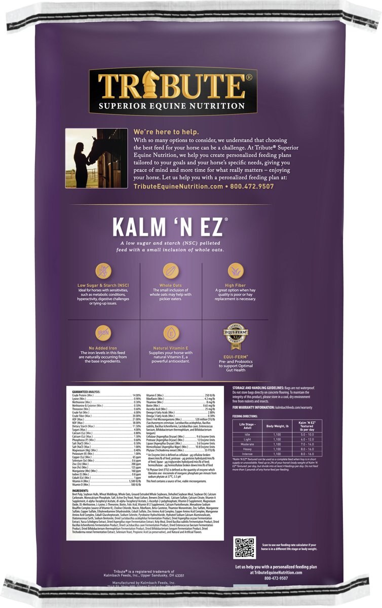 Tribute Equine Nutrition Kalm 'N EZ Textured Horse Feed